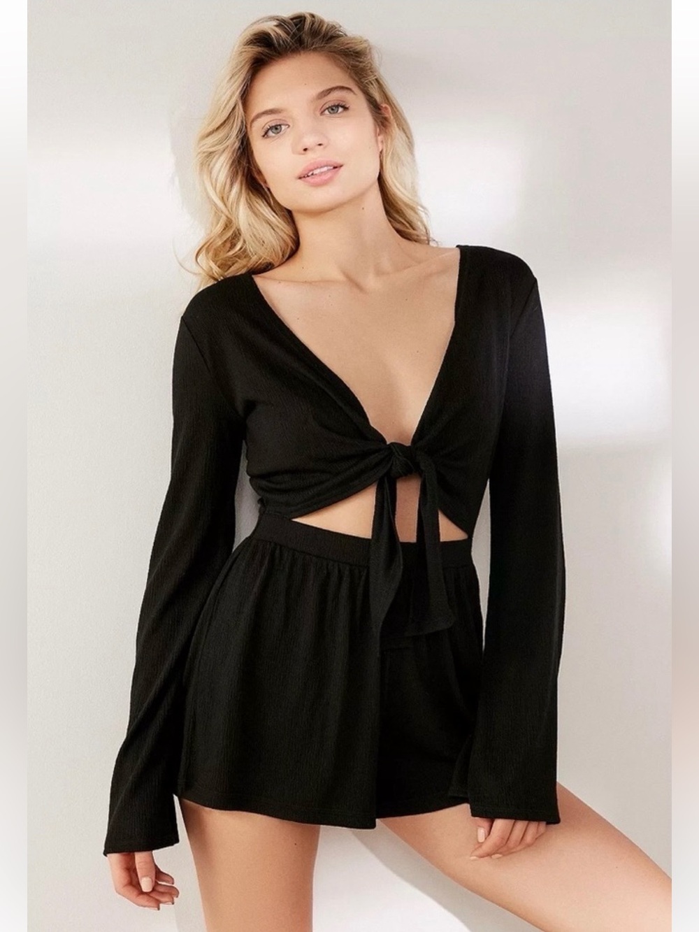Urban Outfitters Out From Under Black Rochelle Cutout Playsuit Romper - Sz Small